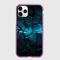 Чехол iPhone 11 Pro матовый Каменная стена текстура, цвет: 3D-фиолетовый