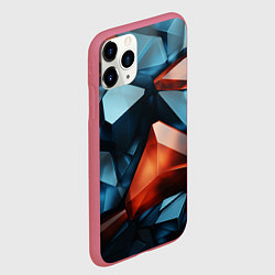 Чехол iPhone 11 Pro матовый Синие и янтарные камни, цвет: 3D-малиновый — фото 2
