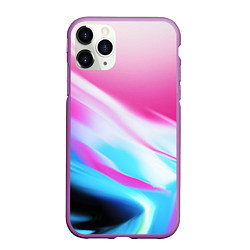 Чехол iPhone 11 Pro матовый Неоновые краски градиент, цвет: 3D-фиолетовый