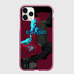 Чехол iPhone 11 Pro матовый Counter strike glock, цвет: 3D-малиновый