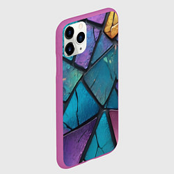 Чехол iPhone 11 Pro матовый Яркое стекло, цвет: 3D-фиолетовый — фото 2