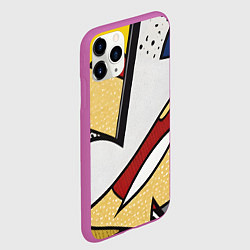 Чехол iPhone 11 Pro матовый Абстракция в стиле поп-арт, цвет: 3D-фиолетовый — фото 2