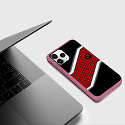 Чехол iPhone 11 Pro матовый BMW geometry avto, цвет: 3D-малиновый — фото 2