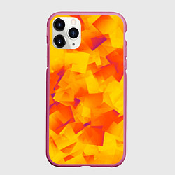 Чехол iPhone 11 Pro матовый Желтый калейдоскоп, цвет: 3D-малиновый