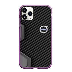 Чехол iPhone 11 Pro матовый Volvo carbon car, цвет: 3D-фиолетовый