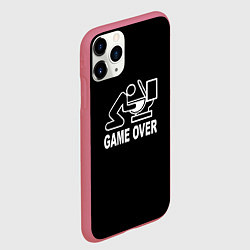 Чехол iPhone 11 Pro матовый Конец игры у унитаза, цвет: 3D-малиновый — фото 2