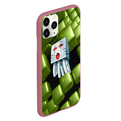 Чехол iPhone 11 Pro матовый Minecraft ghost, цвет: 3D-малиновый — фото 2