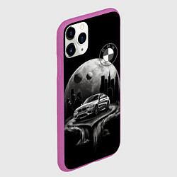 Чехол iPhone 11 Pro матовый BMW на фоне планеты, цвет: 3D-фиолетовый — фото 2