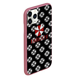 Чехол iPhone 11 Pro матовый Resident evil pattern umbrella, цвет: 3D-малиновый — фото 2