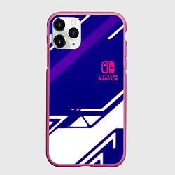 Чехол iPhone 11 Pro матовый Нинтендо геометрия киберспорт, цвет: 3D-малиновый