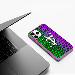 Чехол iPhone 11 Pro матовый Doom x Marshmello, цвет: 3D-фиолетовый — фото 2