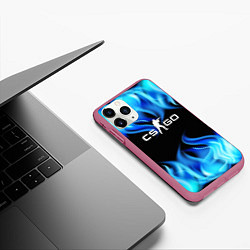 Чехол iPhone 11 Pro матовый CGGO blue flame, цвет: 3D-малиновый — фото 2