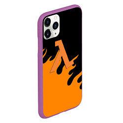 Чехол iPhone 11 Pro матовый Half life orange fire, цвет: 3D-фиолетовый — фото 2