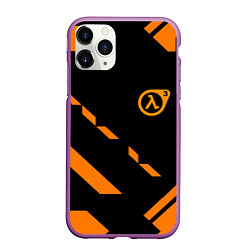 Чехол iPhone 11 Pro матовый Half life geometry orange, цвет: 3D-фиолетовый