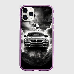 Чехол iPhone 11 Pro матовый BMW буря и ливень, цвет: 3D-фиолетовый