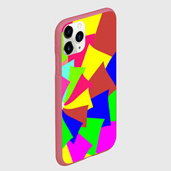 Чехол iPhone 11 Pro матовый Разноцветная мозаика, цвет: 3D-малиновый — фото 2