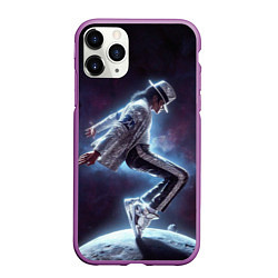 Чехол iPhone 11 Pro матовый Michael Jackson on the moon, цвет: 3D-фиолетовый