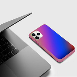 Чехол iPhone 11 Pro матовый Градиент полосы, цвет: 3D-малиновый — фото 2