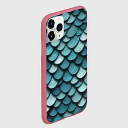 Чехол iPhone 11 Pro матовый Чешуя, цвет: 3D-малиновый — фото 2