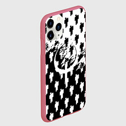 Чехол iPhone 11 Pro матовый Quake pattern men, цвет: 3D-малиновый — фото 2