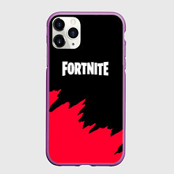 Чехол iPhone 11 Pro матовый Fortnite розовые краски, цвет: 3D-фиолетовый