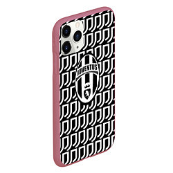 Чехол iPhone 11 Pro матовый Juventus fc pattern, цвет: 3D-малиновый — фото 2