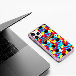 Чехол iPhone 11 Pro матовый Minecraft пушистики, цвет: 3D-розовый — фото 2