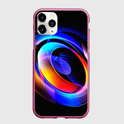 Чехол iPhone 11 Pro матовый Оптические иллюзии волны, цвет: 3D-малиновый