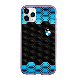 Чехол iPhone 11 Pro матовый BMW carbon auto, цвет: 3D-фиолетовый