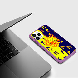 Чехол iPhone 11 Pro матовый Samurai japan symbol, цвет: 3D-фиолетовый — фото 2