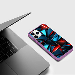 Чехол iPhone 11 Pro матовый Геометрические осколки, цвет: 3D-фиолетовый — фото 2