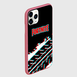 Чехол iPhone 11 Pro матовый Fortnite краски глитч, цвет: 3D-малиновый — фото 2