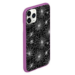 Чехол iPhone 11 Pro матовый Паутина - паттерн, цвет: 3D-фиолетовый — фото 2