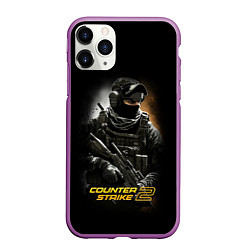 Чехол iPhone 11 Pro матовый Counter strike спецназовец, цвет: 3D-фиолетовый