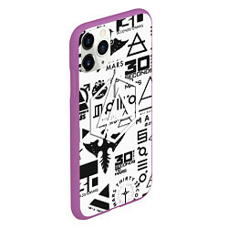 Чехол iPhone 11 Pro матовый Linkin park pattern 30 second to mars, цвет: 3D-фиолетовый — фото 2