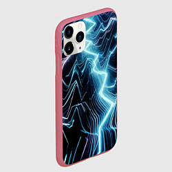 Чехол iPhone 11 Pro матовый Разряд молнии - неоновое свечение, цвет: 3D-малиновый — фото 2