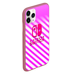 Чехол iPhone 11 Pro матовый Nintendo pink line, цвет: 3D-малиновый — фото 2