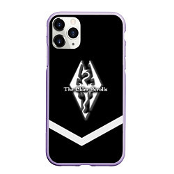 Чехол iPhone 11 Pro матовый The Elder Scrolls geometry steel, цвет: 3D-светло-сиреневый