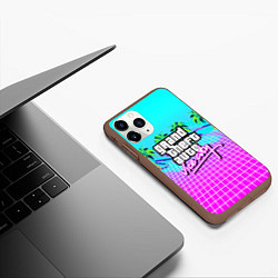 Чехол iPhone 11 Pro матовый Vice city tropic collection, цвет: 3D-коричневый — фото 2