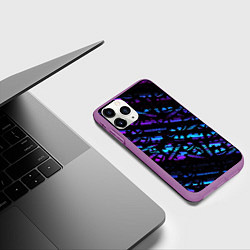 Чехол iPhone 11 Pro матовый Marshmello neon club, цвет: 3D-фиолетовый — фото 2