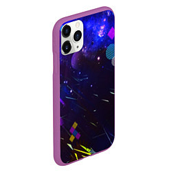 Чехол iPhone 11 Pro матовый Космическая геометрия, цвет: 3D-фиолетовый — фото 2