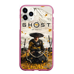 Чехол iPhone 11 Pro матовый Ацу из Ghost of Yotei, цвет: 3D-малиновый