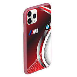 Чехол iPhone 11 Pro матовый BMW sport geometry motors, цвет: 3D-малиновый — фото 2