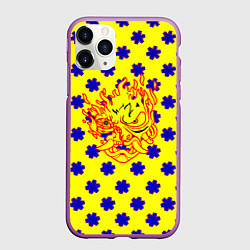 Чехол iPhone 11 Pro матовый Samurai fire logo steel, цвет: 3D-фиолетовый