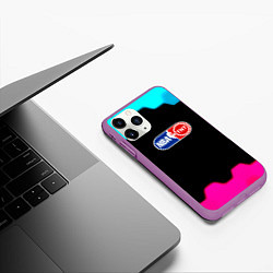 Чехол iPhone 11 Pro матовый NBA текстура соты, цвет: 3D-фиолетовый — фото 2