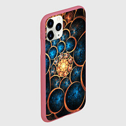 Чехол iPhone 11 Pro матовый Оптическая абстракция круги, цвет: 3D-малиновый — фото 2