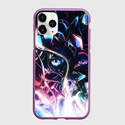 Чехол iPhone 11 Pro матовый Фрактальный узор текстура, цвет: 3D-фиолетовый