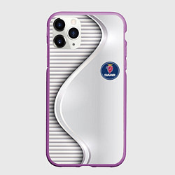 Чехол iPhone 11 Pro матовый Saab metal texture, цвет: 3D-фиолетовый