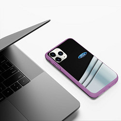 Чехол iPhone 11 Pro матовый FORD metal texture, цвет: 3D-фиолетовый — фото 2