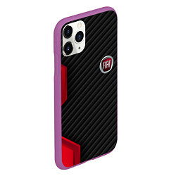 Чехол iPhone 11 Pro матовый FIAT текстура метал, цвет: 3D-фиолетовый — фото 2